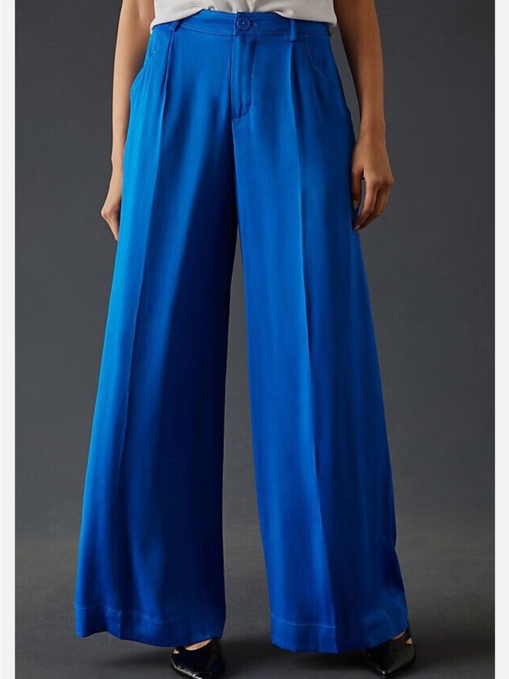 Anthropologie Maeve Wide Leg Palazzo Trouser Pants Women's US Size 14 Pleated
